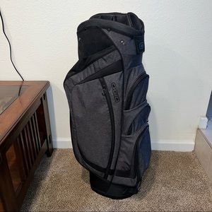 OGIO Shredder 15-Way Uniter Golf Club Bag Carry Bag Black / Gray With Rain Hood